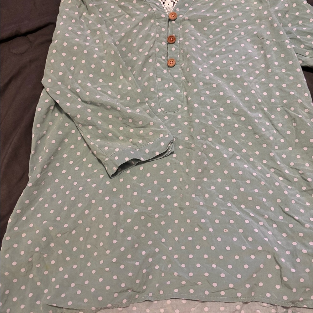Matilda Jane Mint Polka Dot Lace Blouse